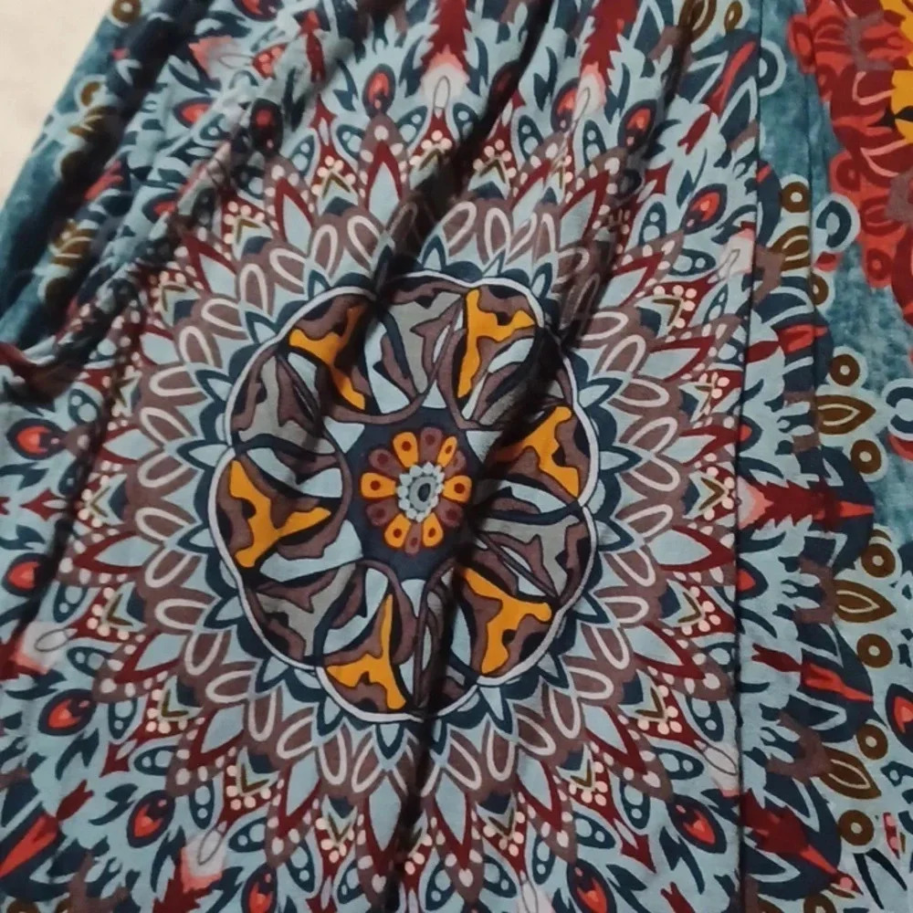 Mandala Print Swing T-Shirt Jersey dress - Picture 3 of 4